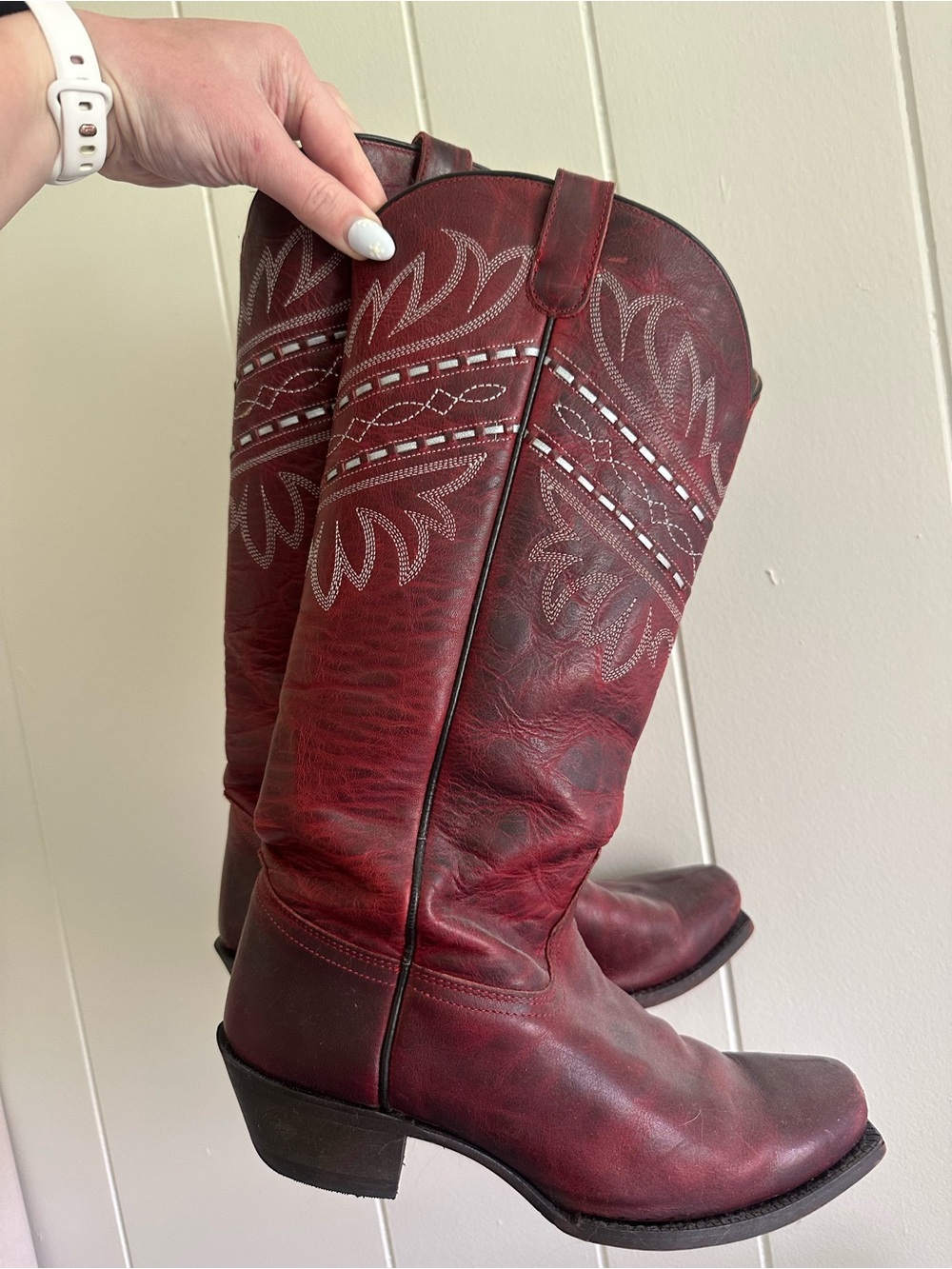 Vintage Tony Lama red cowboy boots